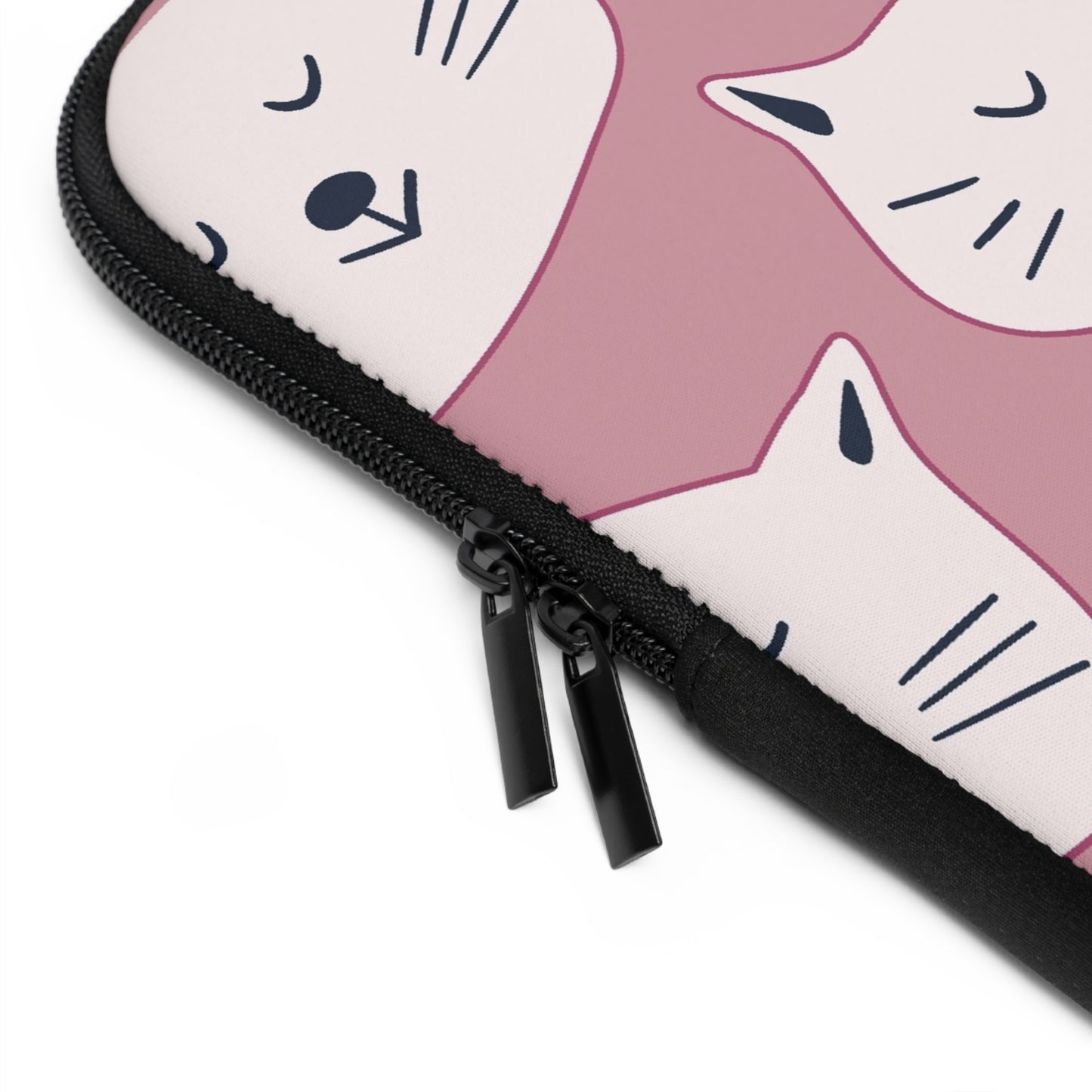 Pinky Cat Pattern Laptop Sleeve